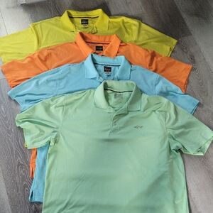 Greg Norman Men's Golf Polo Shirt Lot - Yellow, Orange, Blue, Green